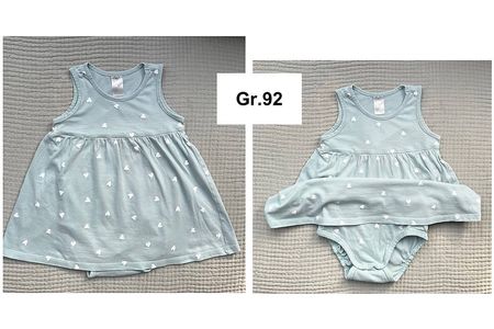 Gr.92, H&M Body-TrägerKleid pastelgrün mit weissen Punkten