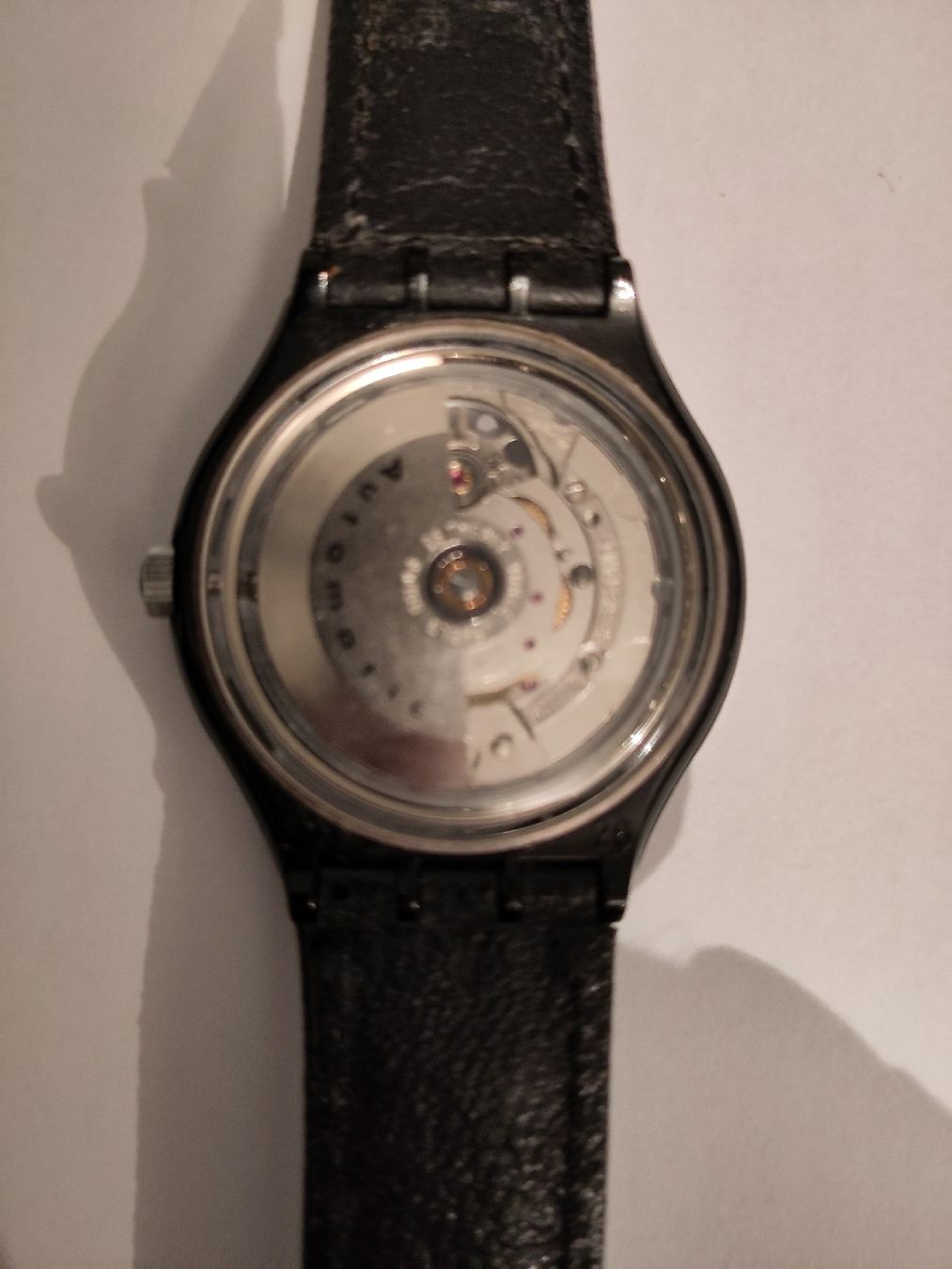 Swatch Orologi: Swatch Automatic Skeleton Uhr schwarzes Lederband – Usato da Höri venduto da Samsa9 1