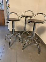 Barhocker 3er Set Metall Holz höhenverstellbar gebraucht