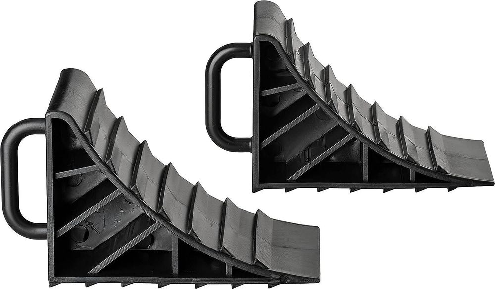 On1shelf Gummi-Unterlegkeile Für Auto & Wohnwagen – 2 Stück, Mit Griff, 3 Kg, Rutschfest