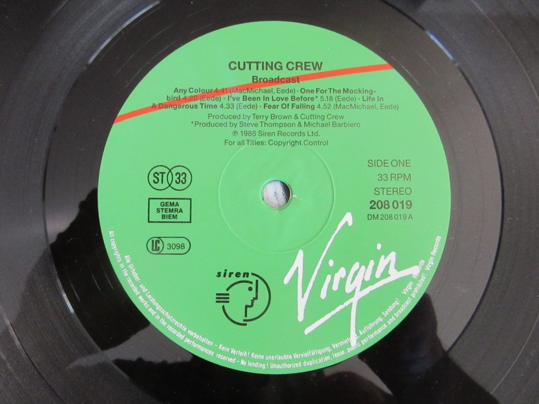 Dischi in vinile: Langspielplatte "CUTTING CREW" - BROADCAST – Usato da Degersheim venduto da Tforelle 5