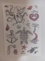 Temporäre Farb-Tattoos Meeresmotive Kinder neu