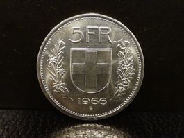 5 Franken Silber 1966 Fünfliber Münze