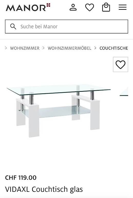 Tische: Weisser Couchtisch aus Glas – Gebraucht aus Schlieren von mit_f5rk 1