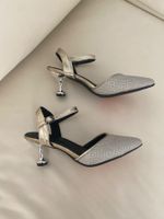 MUST HAVE - edler/stylischer Damenpumps, gold/silber, 39