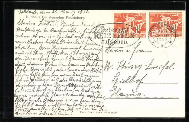 Cartoline postali: AK Feusisberg, Kurhaus Feusisgarten – Usato da Berlin venduto da bartko-reher 1