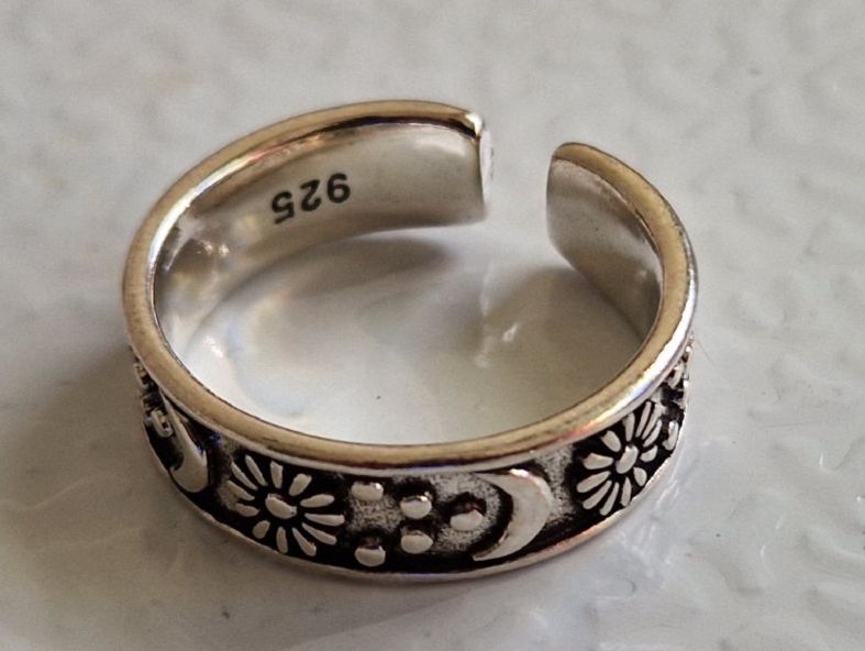 Bague Vintage Années 70 Argent Sterling Motif Dauphins - Taille 56, Neuf Sans Emballage