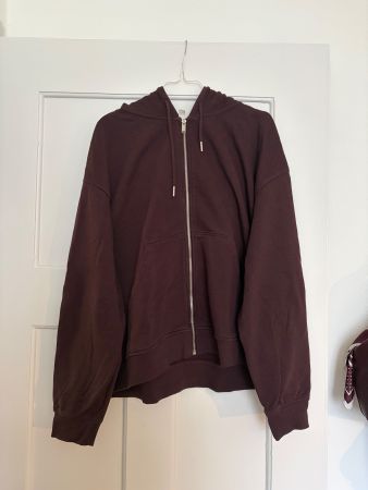 Reissverschluss Hoodie in Weinrot