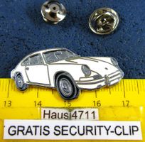 PORSCHE 911 WEISS OLDI AUTO PIN ENAMEL VINTAGE