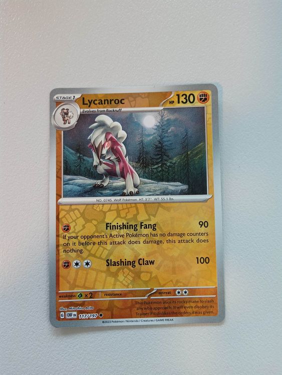 Lycanroc Wolwerock Obsidian Flames Pokemon Reverse Holo Kaufen auf