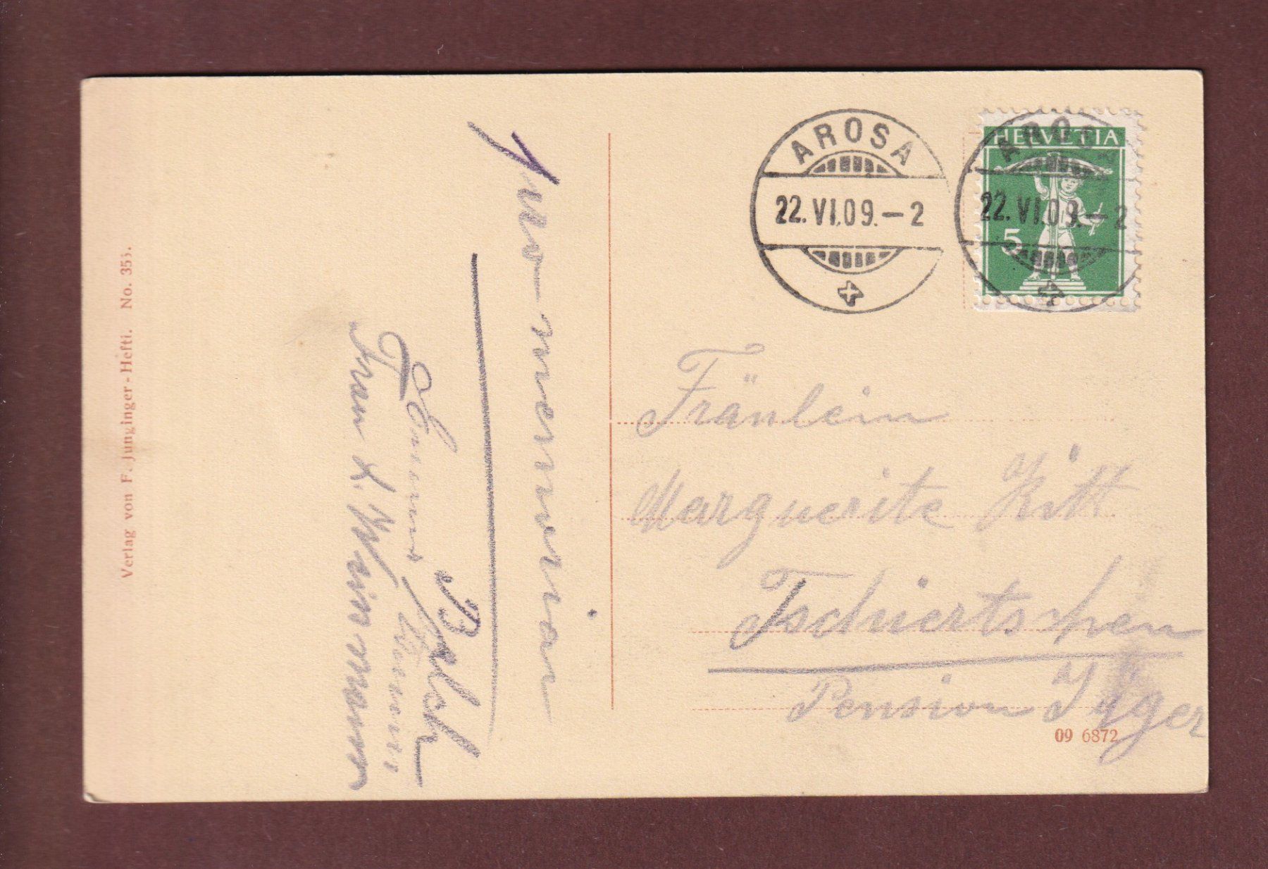 Ansichtskarten: AROSA - Teilansicht - 1909 – Gebraucht aus Pully von nicecards-shop 1