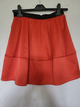 H&M Rock Satin Minirock Gr. 36 S/M Orange Rot 🍊 hot