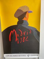 Poster WM Fussball Madrid 1982, Vintage Deko, Sammlerstueck