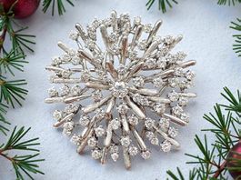 Schneeflocken - Diamanten - Brosche / Anhänger