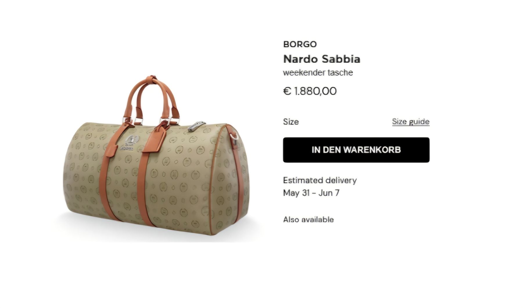 Borse da donna: Borgo Nardo Sabbia weekender Tasche beige – Nuovo e nell'imballaggio originale da St. Margrethen SG venduto da CNC-Tech 6