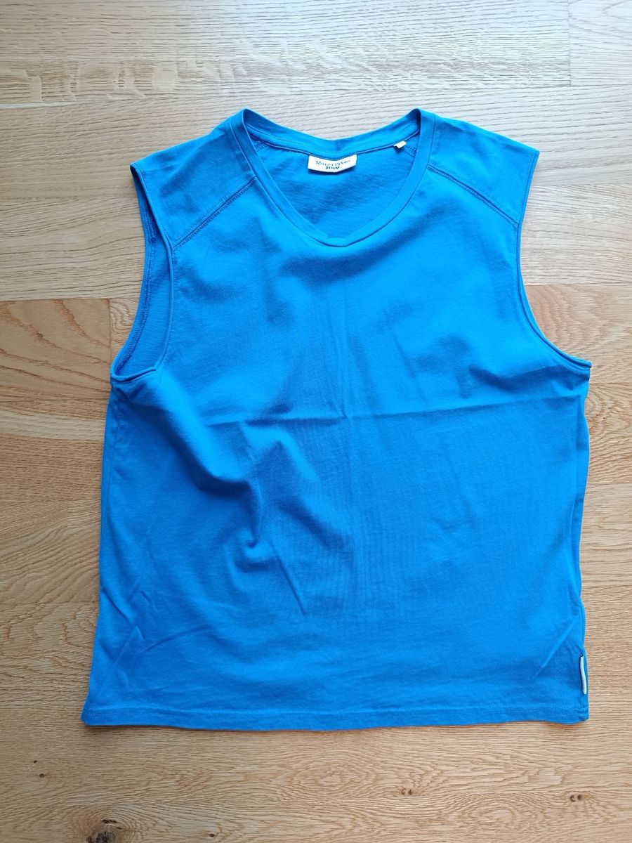 Marc O'Polo T-shirt: MARCO POLO ÄRMELLOSES T-SHIRT, BLAU – Usato da Zürich venduto da dbu_s8p2 1