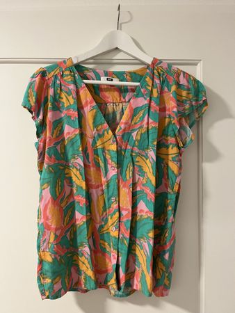 WE Damen Bluse bunt Blumenmuster Grösse S 