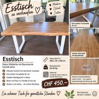 Super Esstisch Holz mit weisse Beine