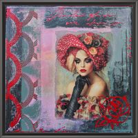 Acrylbild 'Never Grey, Toujours Fleurie' • 30x30, gerahmt