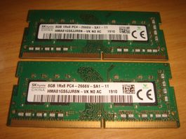 2 stück 8gb ddr4 2666 RAM für Laptop. Getestet.