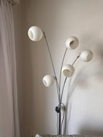 Stehlampe Kugeln weiss Metall chrom 5 flammig gebraucht