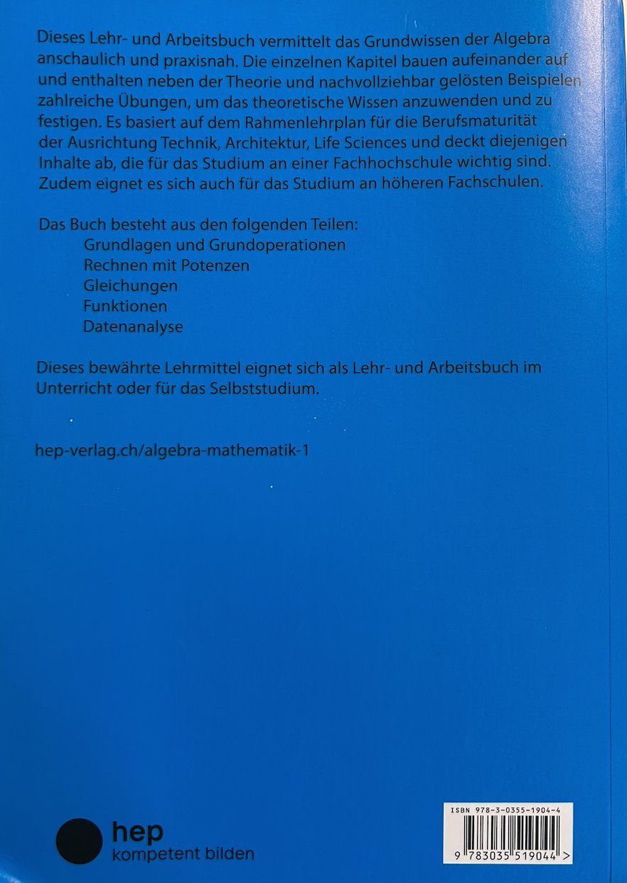 Libri: ALGEBRA; Mathematik 1 – Usato da Bern venduto da Rocio_G 1