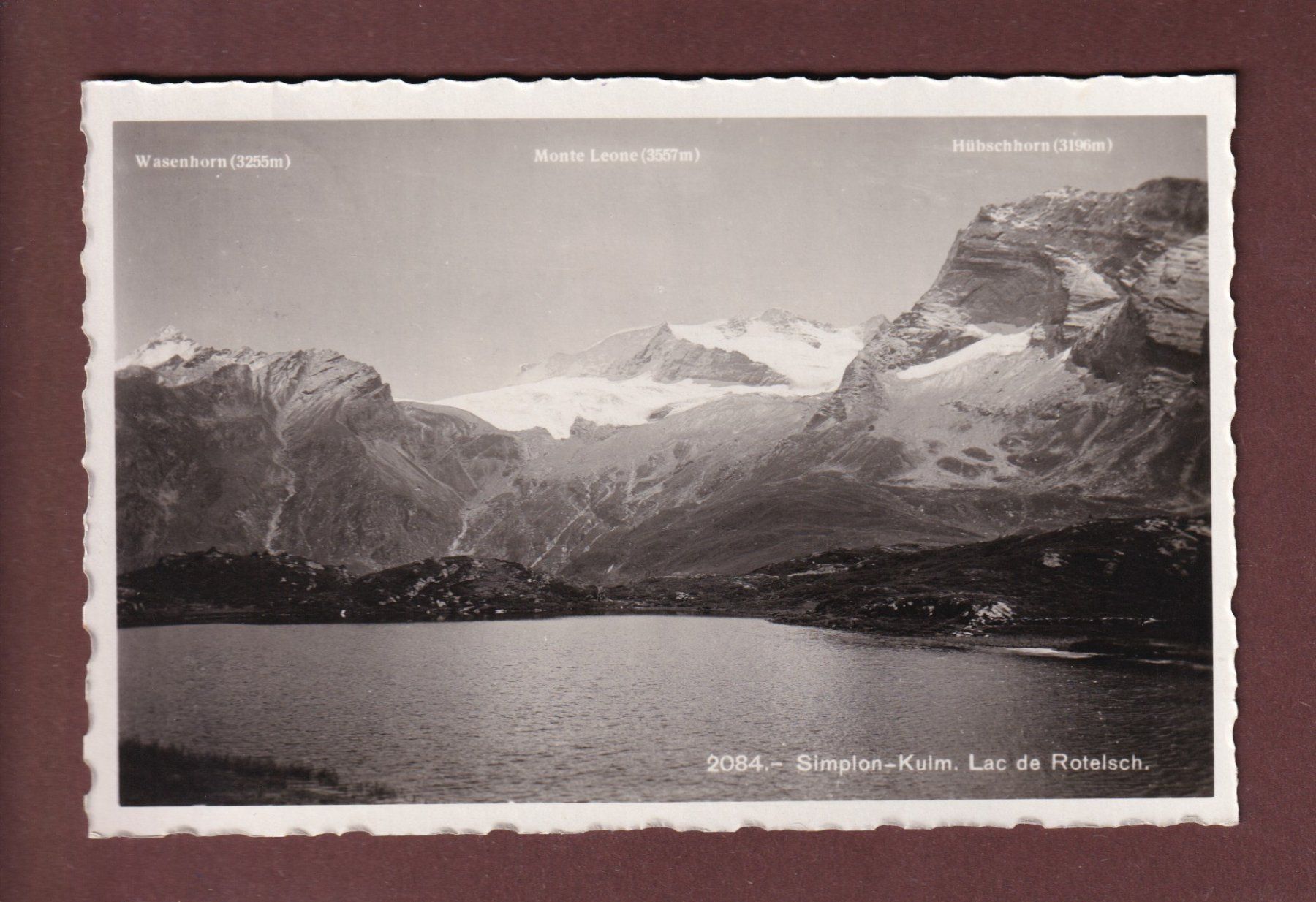 Cartoline postali: Simplon-Kulm - LAC DE ROTELSCH - 1935 – Usato da Pully venduto da nicecards-shop