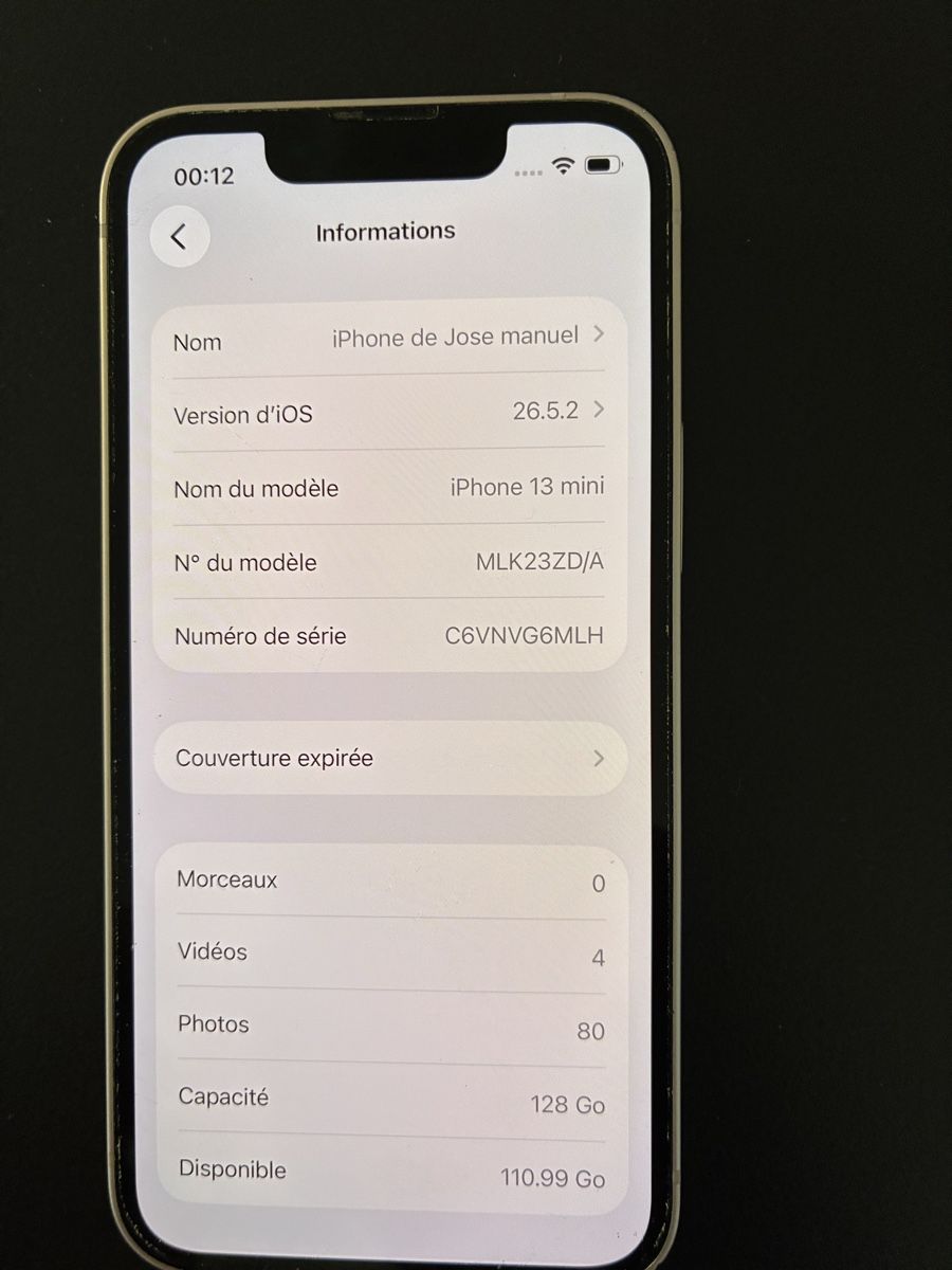 Apple Telefoni cellulari / Smartphones: iPhone 13 Mini / MLK23ZD/A – Usato da Montherod venduto da Galambos19 4