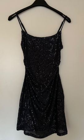 Dunkelblaues Pailletten Minikleid, Grösse S