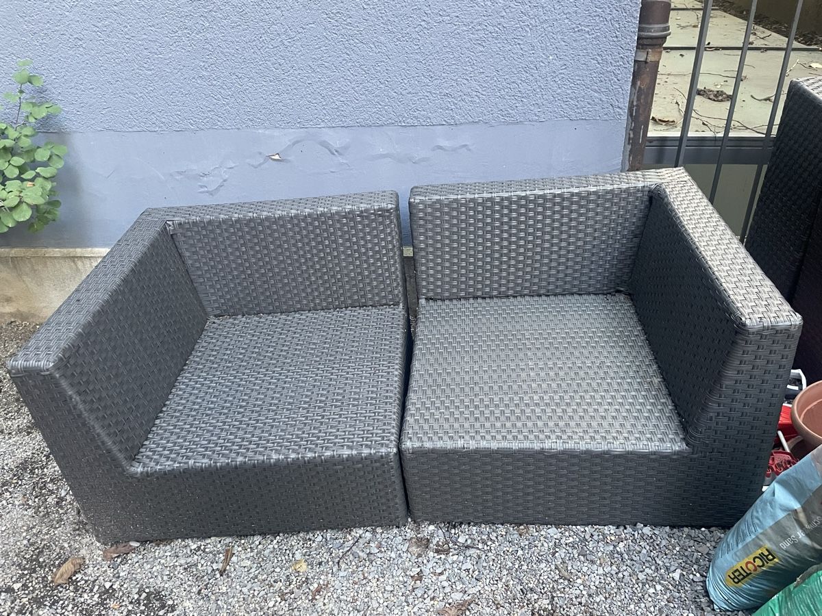 Sofas: Gartenlounge Rattan grau – D'occasion à ZÜRICH par danielle_888