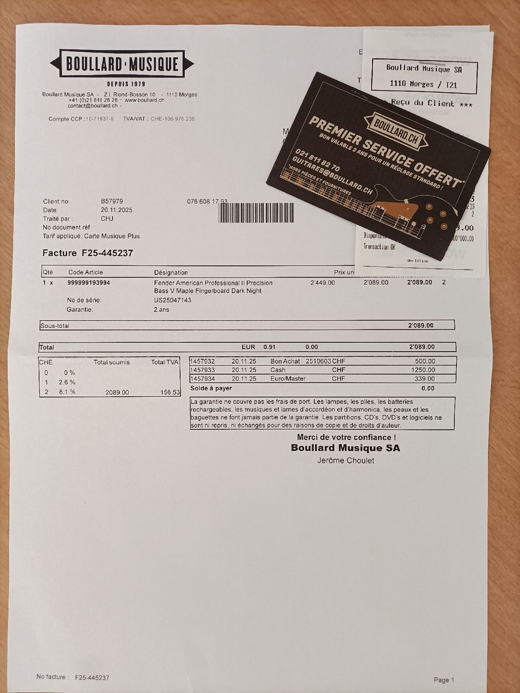 Fender Strumenti musicali: Fender Precision AM Pro II P Bass V MN DK NIT – Nuovo (secondo la descrizione) da Font venduto da Denmka 7