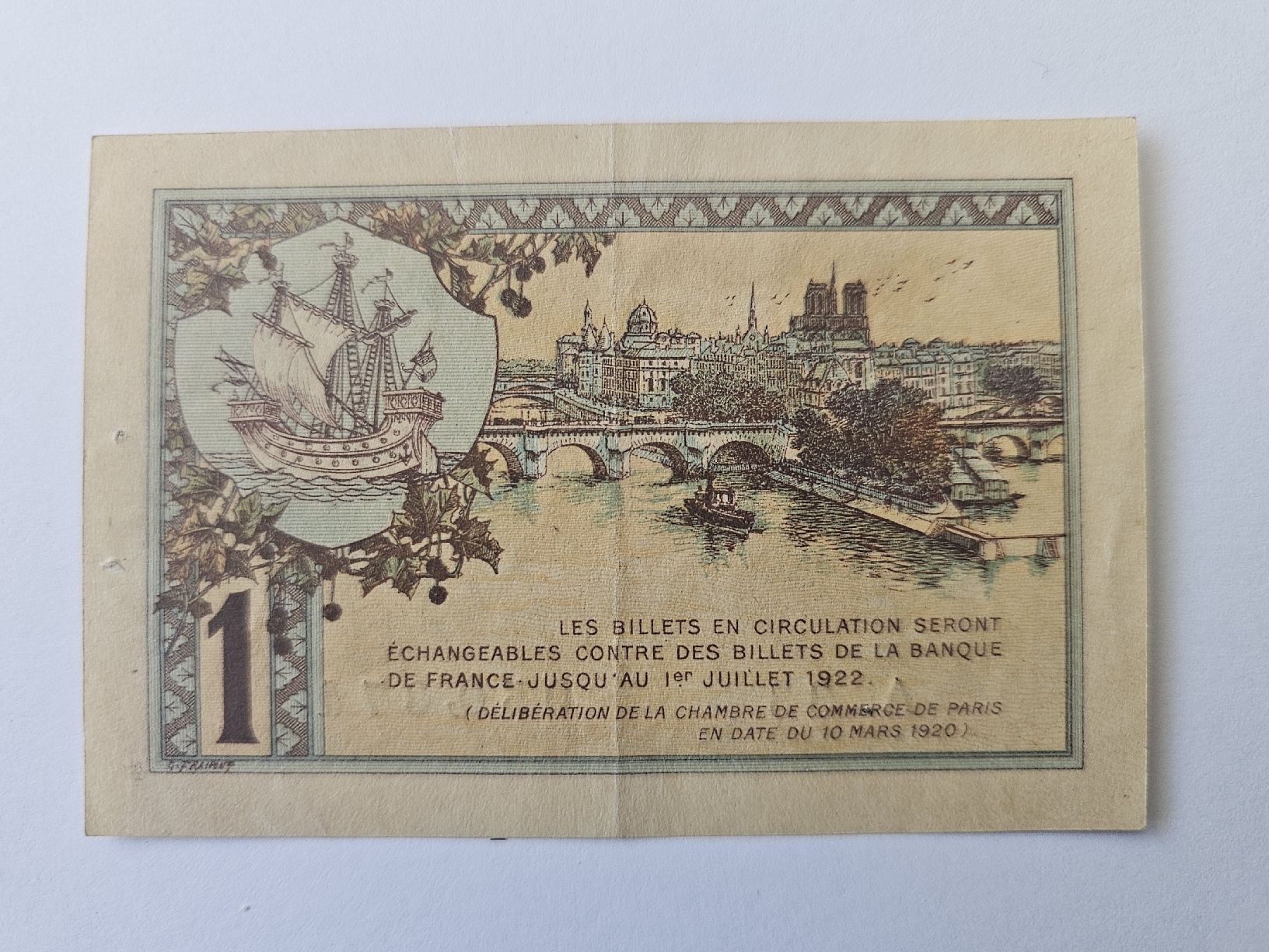 Banknoten: France - 1 franc – Gebraucht aus Nidau von Forellino 1