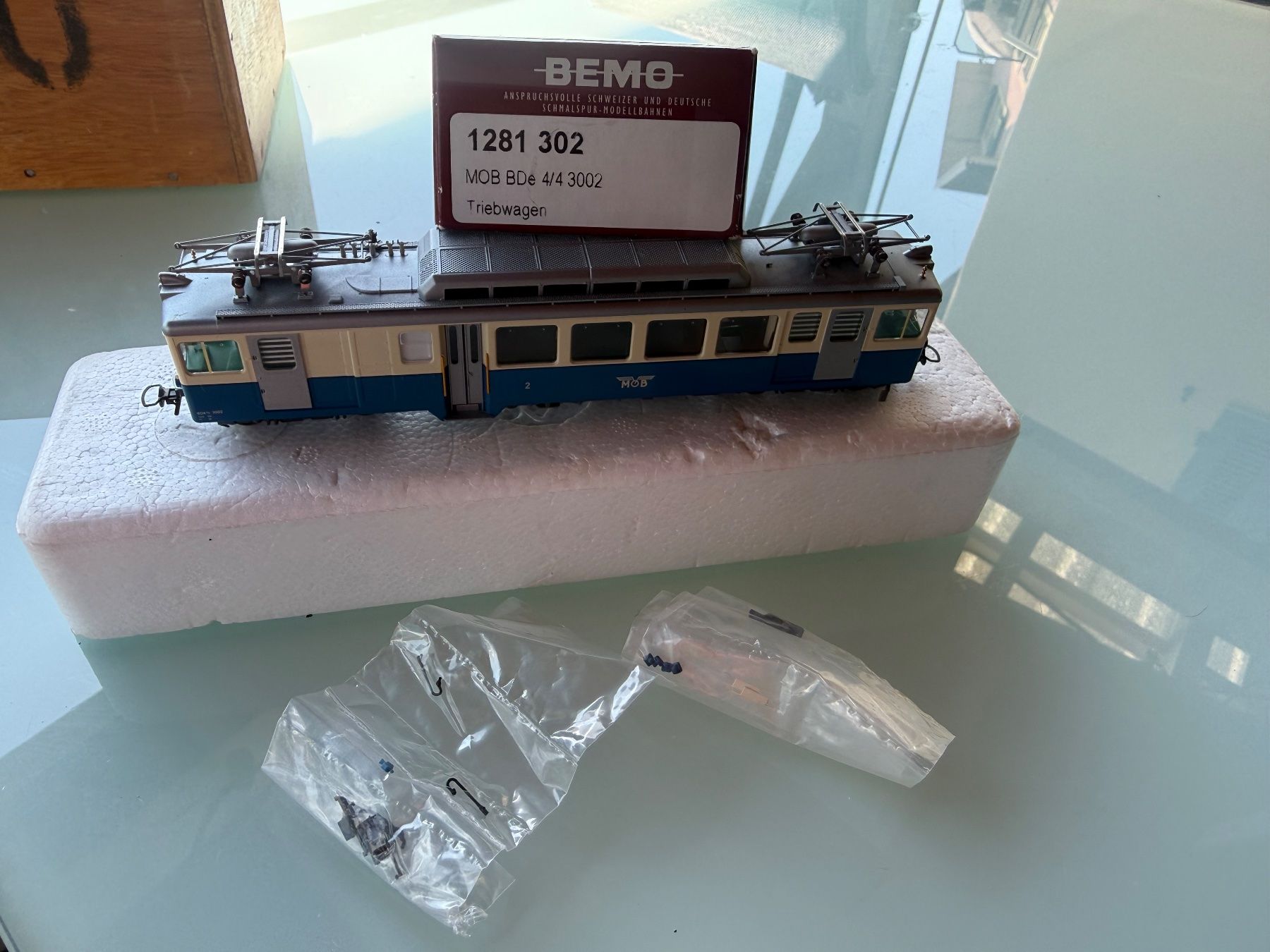Bemo Modellini di ferrovie: MOB, BDe 4/4 3002 automotrice logo ailé – Usato da Chexbres venduto da rochecolombe 2