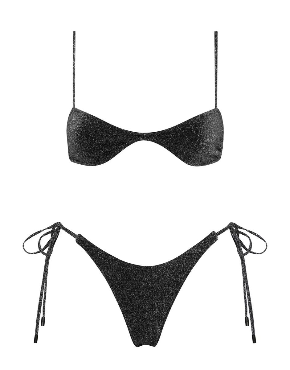 Costumi da bagno & Bikini: TRIANGL sexy Bikini black schwarz sparkle glitzer silber S – Nuovo (secondo la descrizione) da Rüschlikon venduto da megi