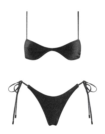 TRIANGL sexy Bikini black schwarz sparkle glitzer silber S