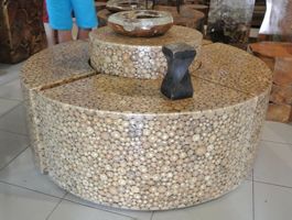 Tisch Set mit 4 Hocker / Bänken Wohnzimmertisch Couchtisch