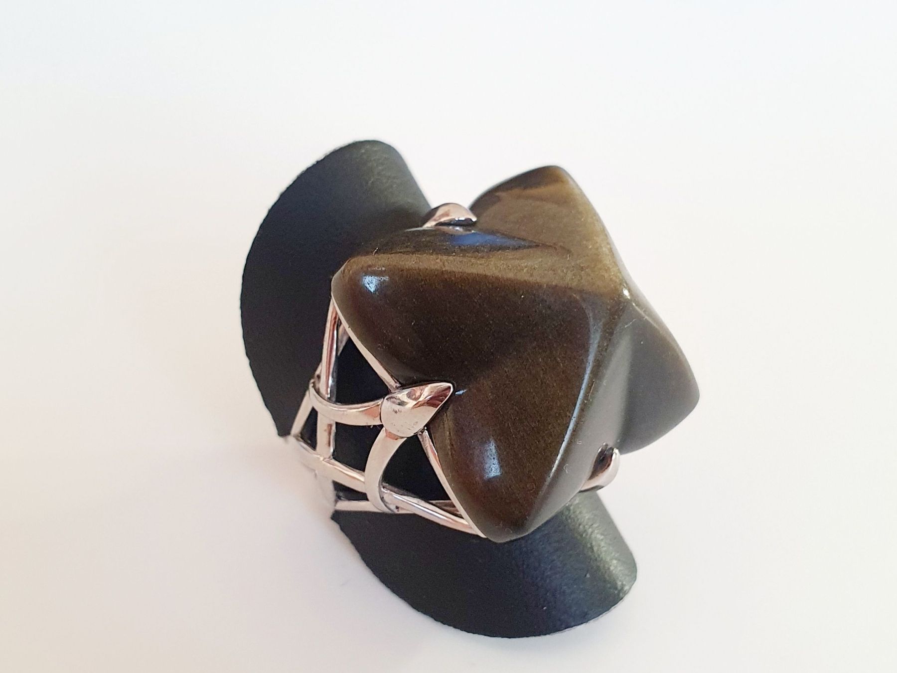 Anelli: Modischer Obsidian-Ring, Silber 925, Grösse 17.8 mm – Usato da Kreuzlingen venduto da Wunderkiste123 1