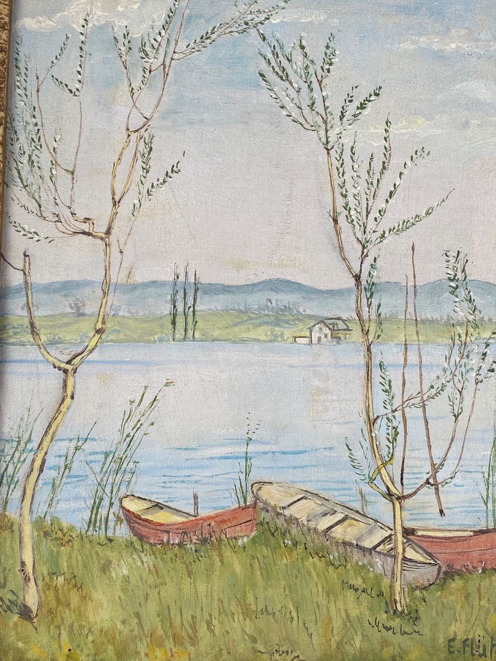 Dipinti: Uferlandschaft am Zürichsee – Usato da Basel venduto da bigmbh 1