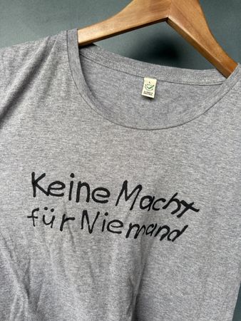 Shirt L "Keine Macht für Niemand" Bio Baumwolle 