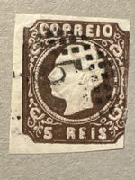 Timbre Brésil Correio 5 Reis brun oblitéré état moyen