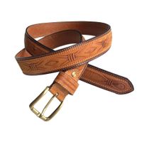 Gürtel Herrengürtel hellbraun Gr. XL geprägt VINTAGE 1970s