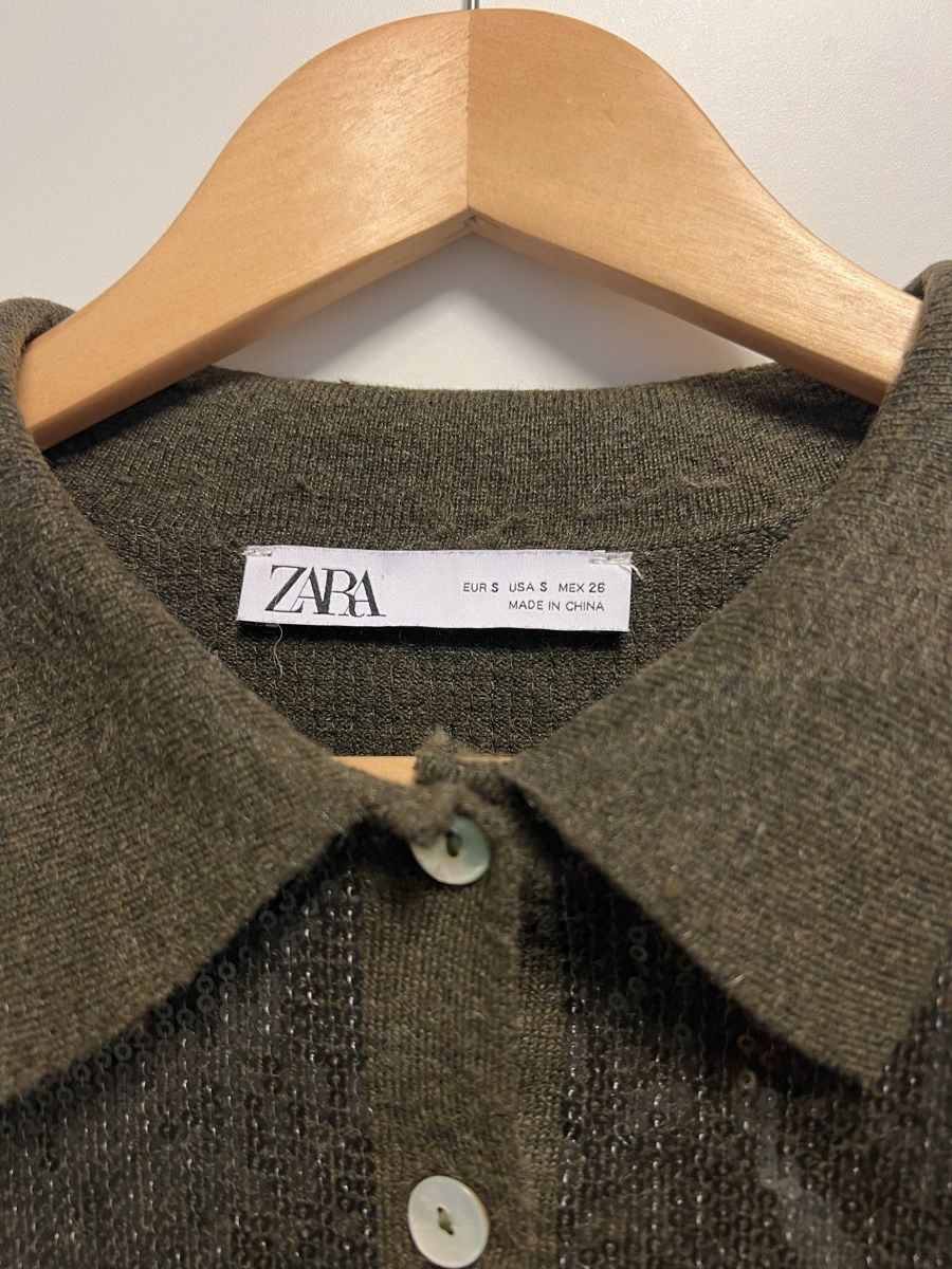 Zara Maglioni & Felpe: Zara Green Sequin Cardigan, Size S – Usato da Zürich venduto da son_f7qw 1