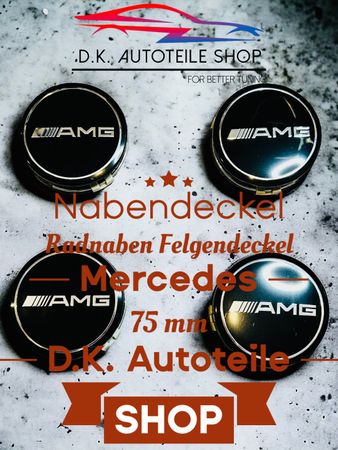 Mercedes AMG 75mm Nabendeckel Radnaben Nabenkappen Radkappen