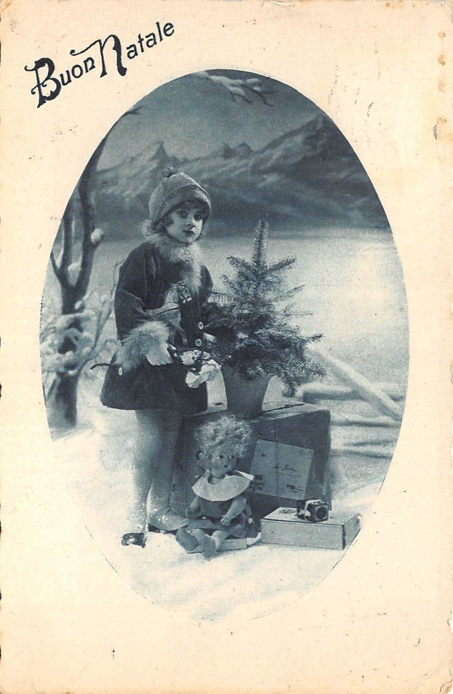 Cartoline postali: Weihnachten, Kind mit Koffer – Usato da Ottikon b.Kemptth. venduto da Neptun1974
