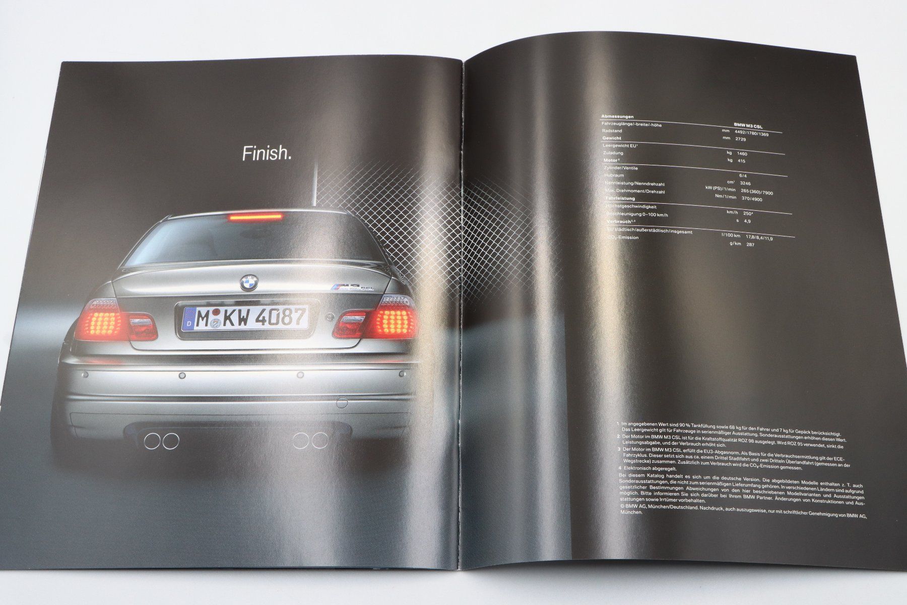 BMW Dokumente: BMW M3 E46 CSL 2003 Prospekt – Gebraucht aus Bühl b.Aarberg von Collectorpassions 8
