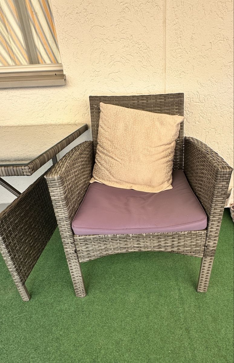 Set di tavolo e panche: Gartentisch mit 2 Stühlen Poly Rattan Glasplatte – Usato da Birsfelden venduto da goe_fg6r 2