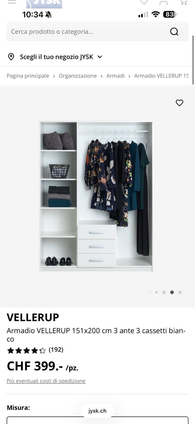 Jysk Armadi: Schrank JYSK - PERFEKTE ZUSTAND – Usato da Stansstad venduto da ana_x2yn 4