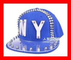 Basecap New York NY Nieten Stacheln Blau USA Kappe Mütze