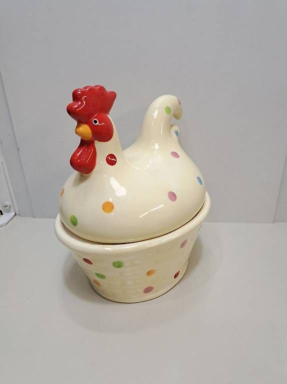 Zuccheriere: VINTAGE Keramik Deckeldose Huhn – Usato da Zürich venduto da aiman3333 1