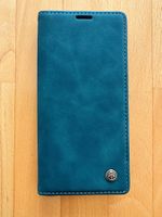 iPhone 15 Pro Leder Etui Blaugrün Luxus Vintage